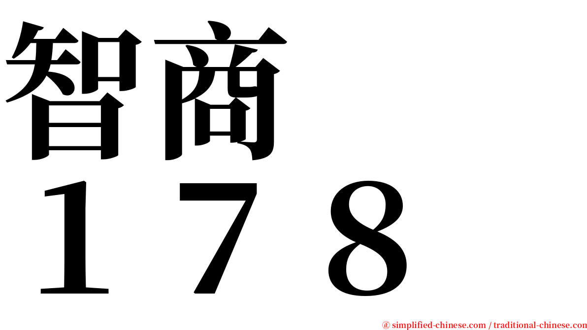 智商　　１７８ serif font